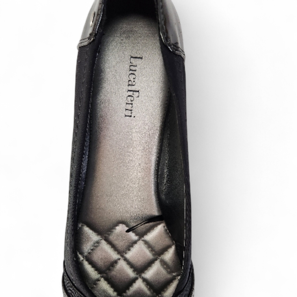 LUCA FERRI Black Wedge Comfort Slip-On Shoes size 8 - perfect condition - Picture 6 of 9